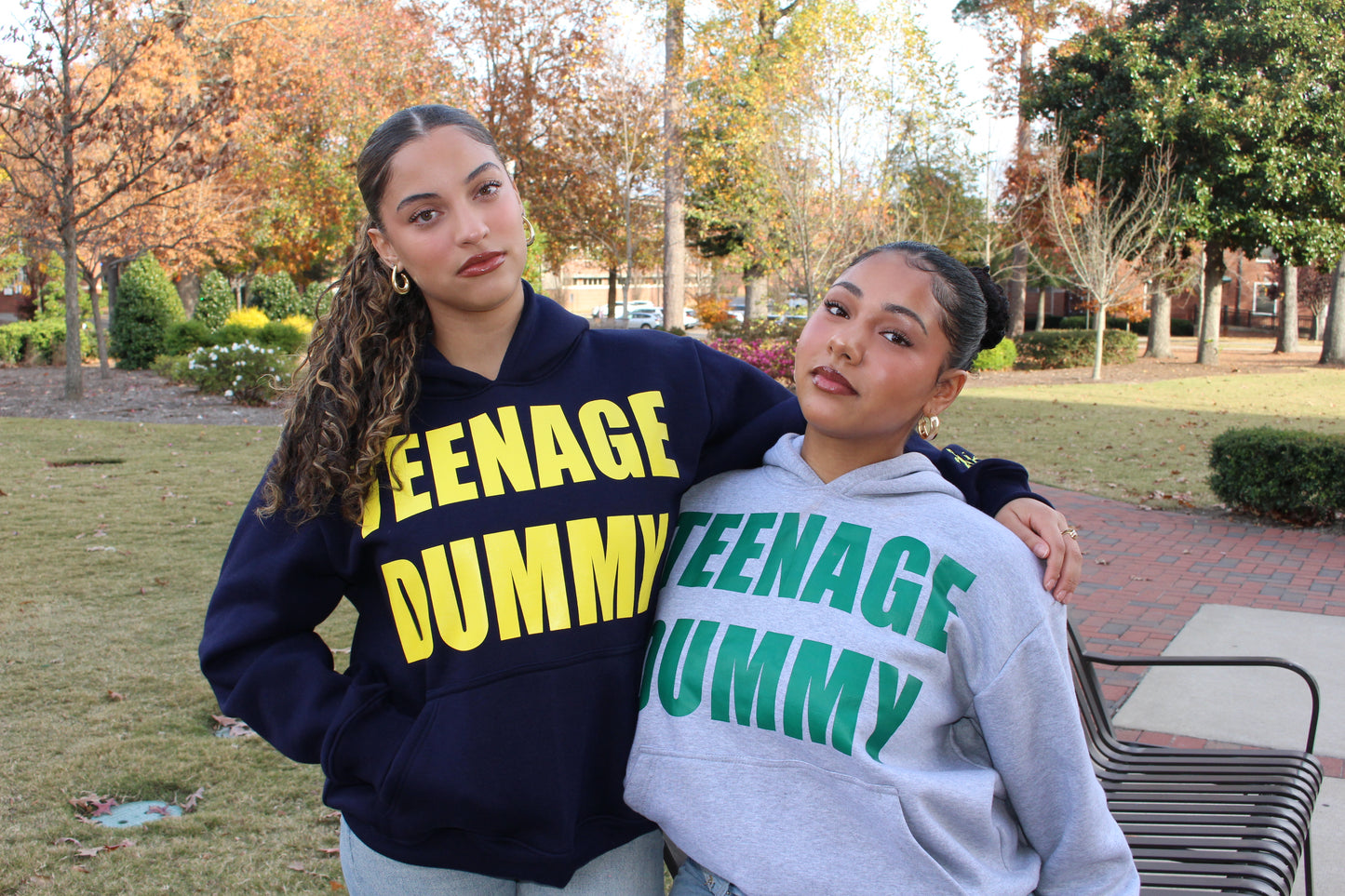 TEENAGEDUMMY Heavyweight Hoodie - Navy/Yellow