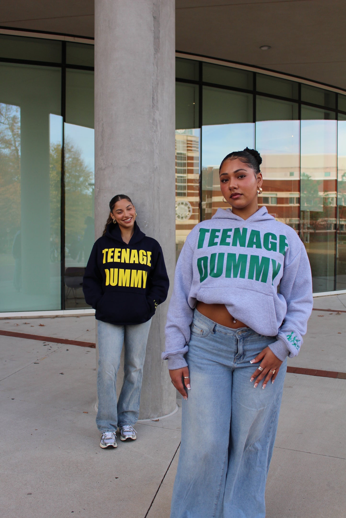 TEENAGEDUMMY HeavyWeight Hoodie- Grey/Green