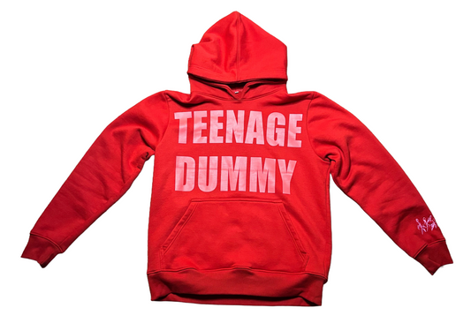 TEENAGEDUMMY Heavyweight Hoodie- LAVA RED