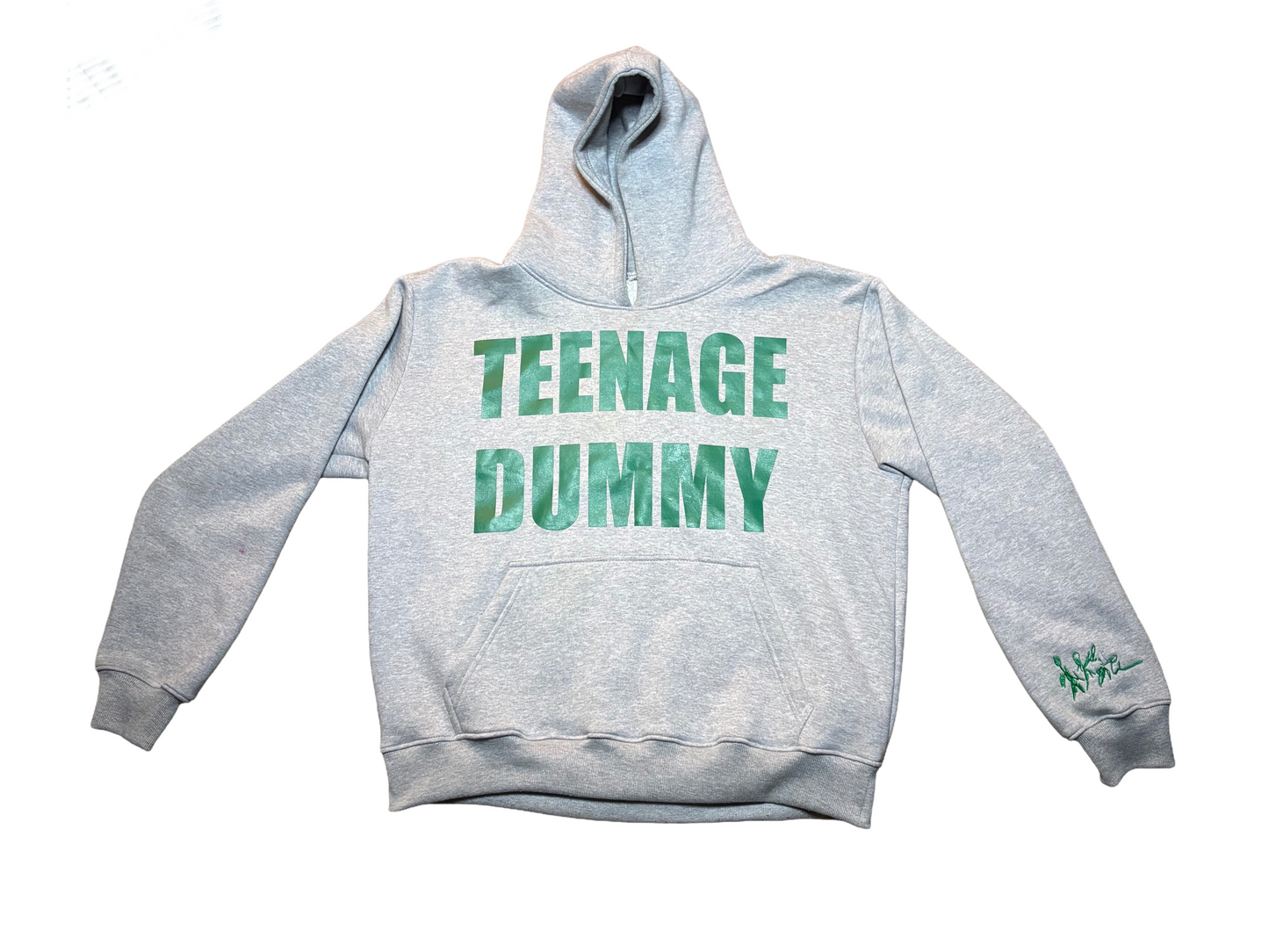 TEENAGEDUMMY HeavyWeight Hoodie- Grey/Green